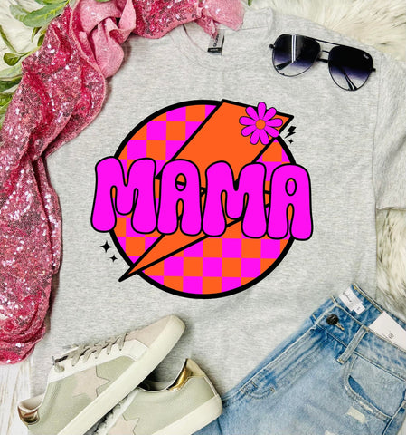 Mama Neon Ash Grey Tee