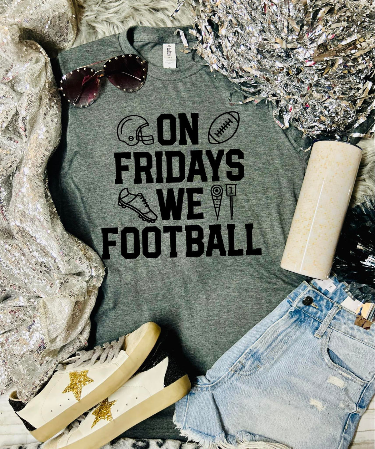 On Fridays we Football Pick Your Color Tee