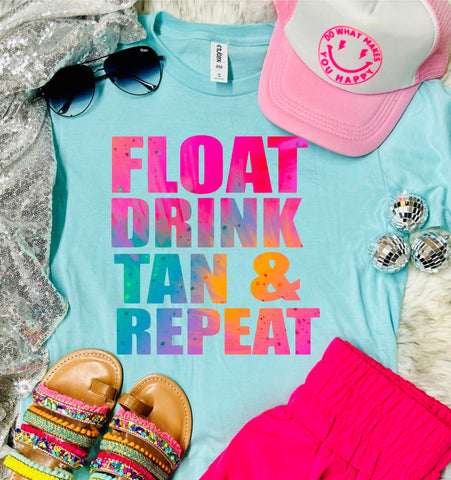 Float Drink Tan & Repeat Heather Purist Blue