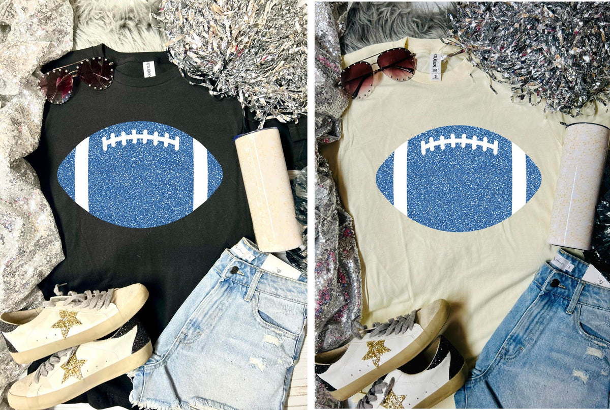 *DTF* Glitter Football Tultex Tee