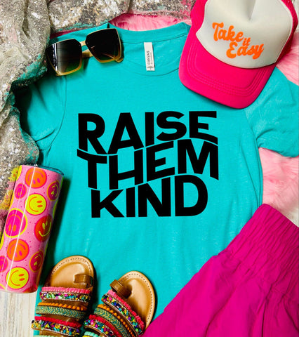 Raise Them Kind Retro Seafoam Tee