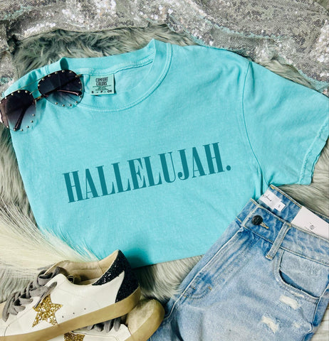 *DTF* Hallelujah Chalky Mint Comfort Color Tee