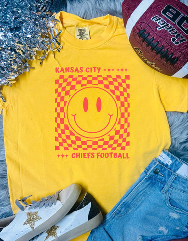 *DTF* Kansas City Chiefs Football Citrus Comfort Color Tee