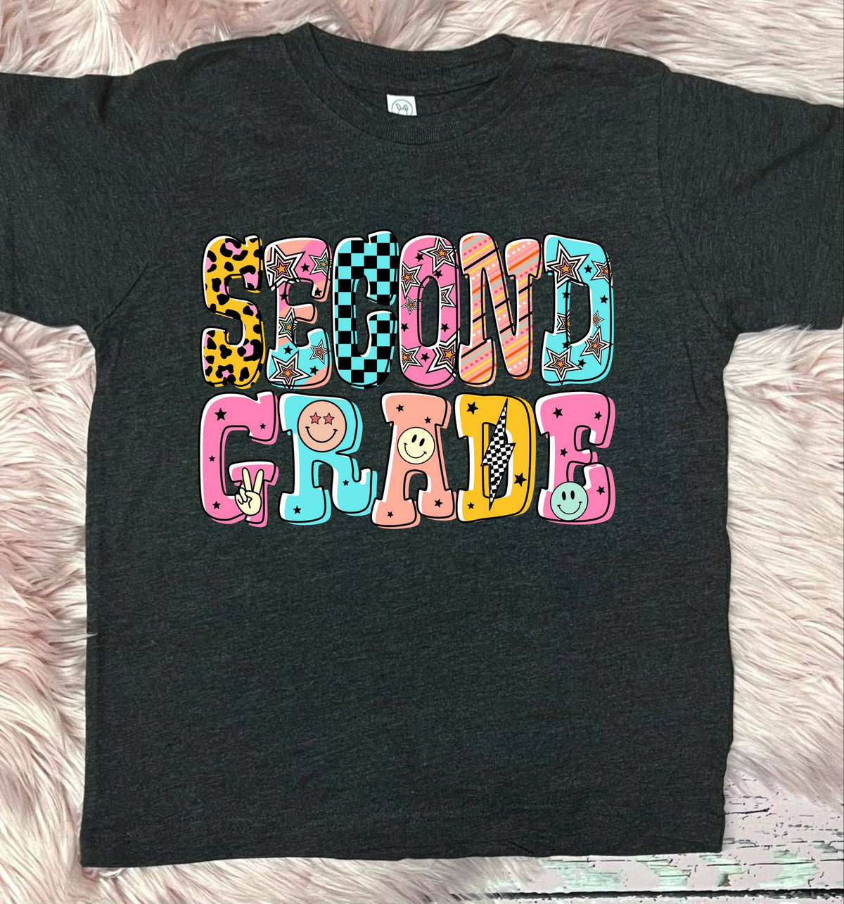 *DTF* ADULT Funky School Grade Dark Grey Tee