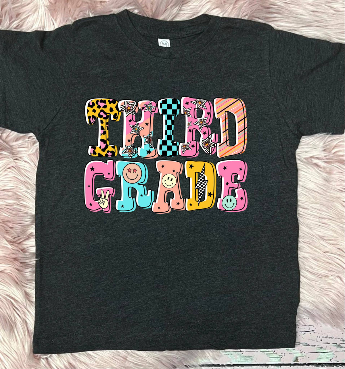 *DTF* ADULT Funky School Grade Dark Grey Tee