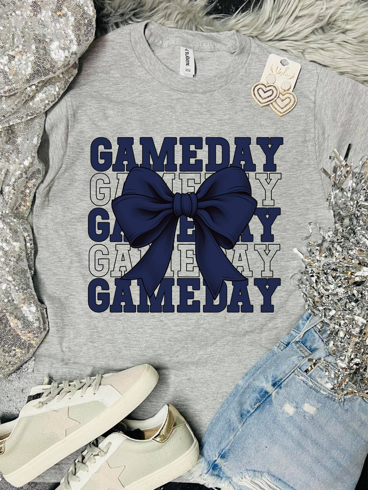 *DTF* Gameday Bow Ash Grey Tultex Tee