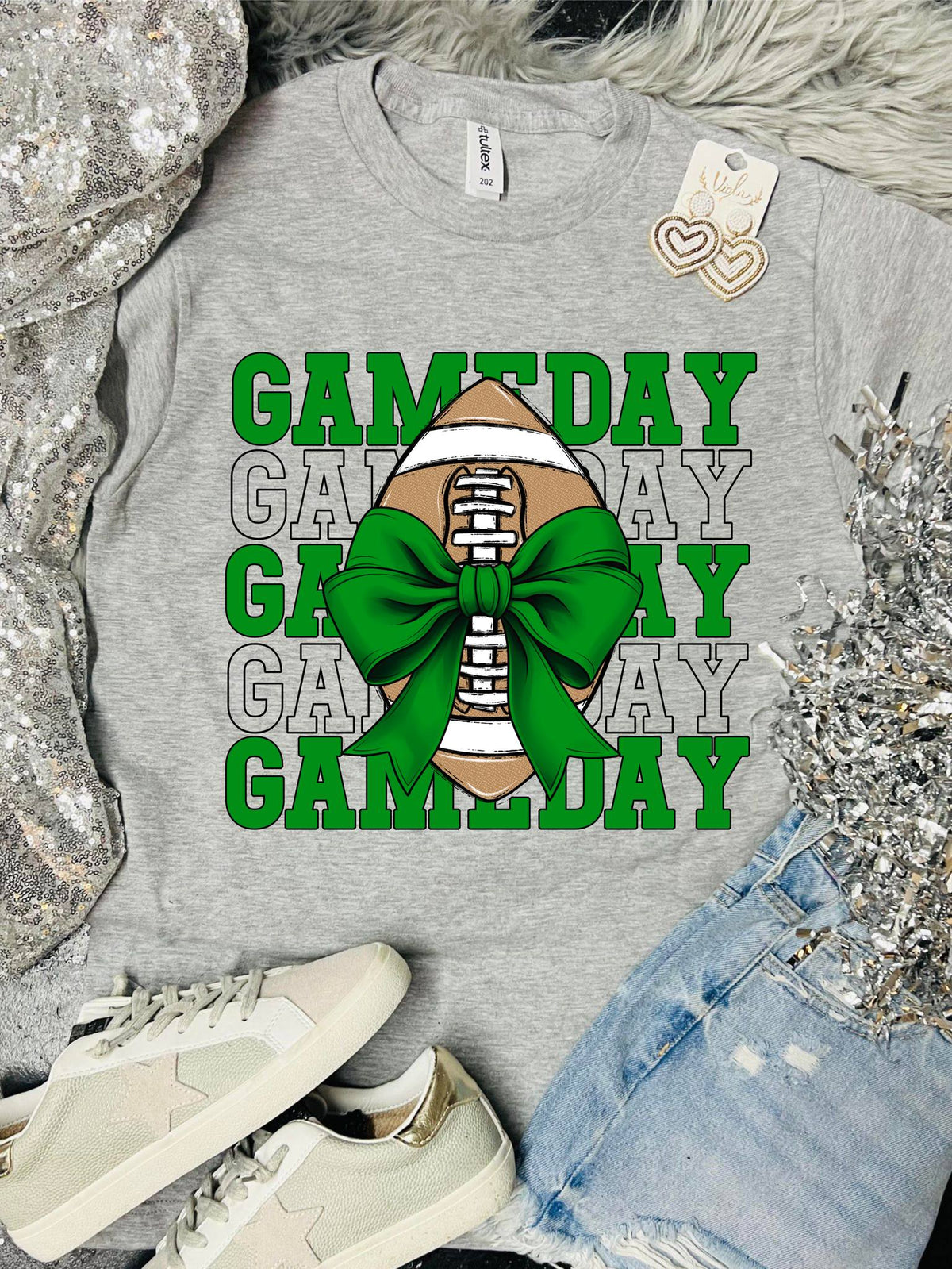 *DTF*  KIDS Gameday Bow Athletic Heather Tee