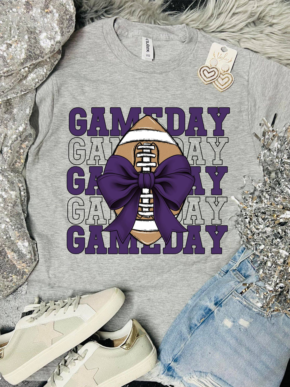 *DTF* Gameday Bow Ash Grey Tultex Tee