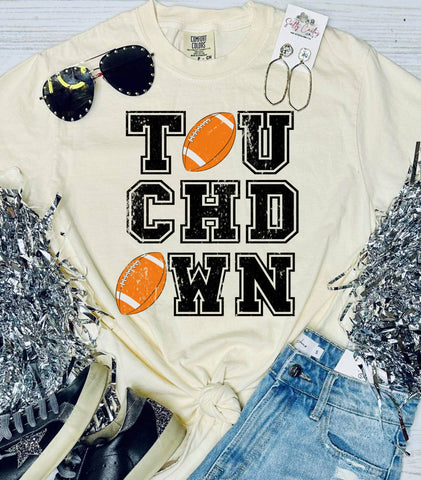 *DTF* Touch Down Football Ivory Comfort Color