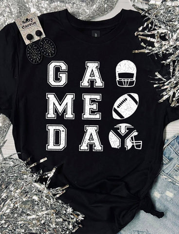 *DTF* Game Day Football Black Tee