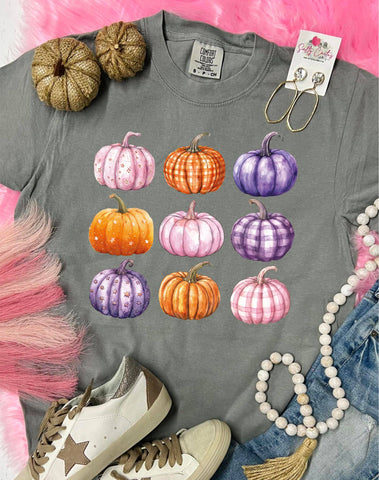 *DTF* Orange and Purple Pumpkins Granite Comfort Color