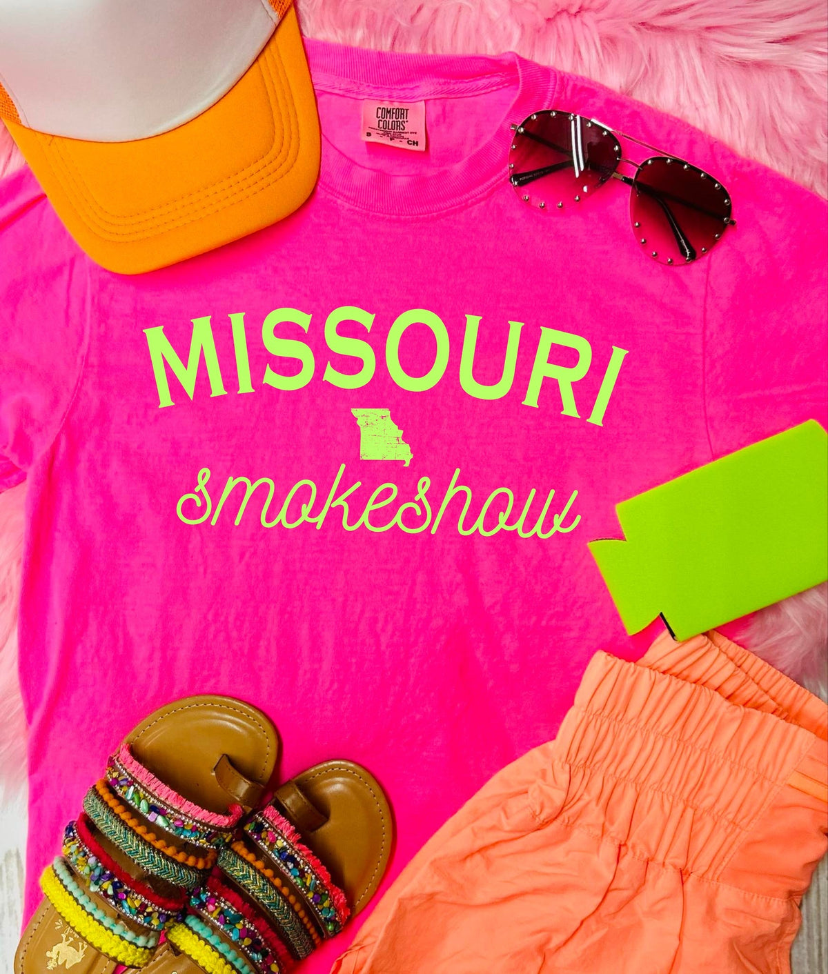 *DTF* Smokeshow State Neon Comfort Color Tee