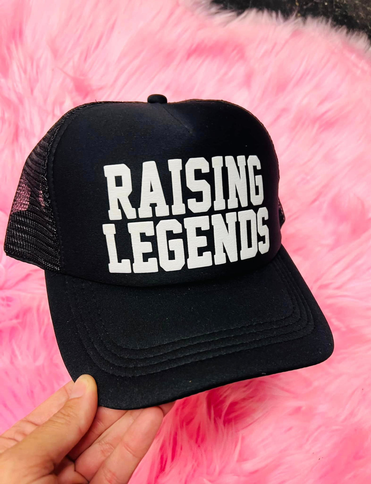 *TRUCKER HAT PUFF* Raising Legends All Black Trucker