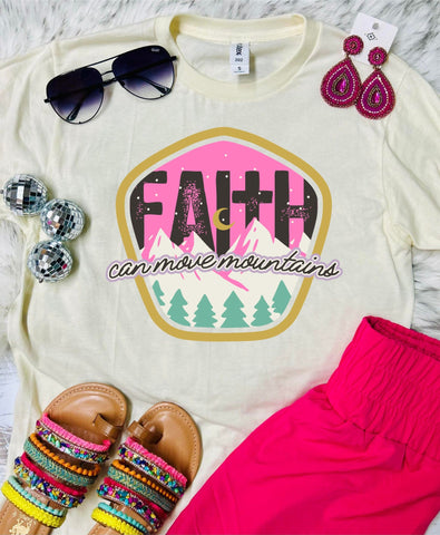 *DTF* Faith Can Move Mountains Patch Ivory Tultex