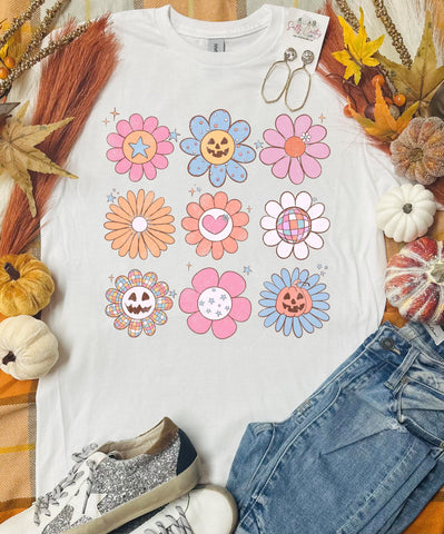 Pastel Color Pumpkins White Tee