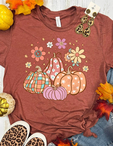 *DTF* Various Colorful Pumpkins Clay Tee