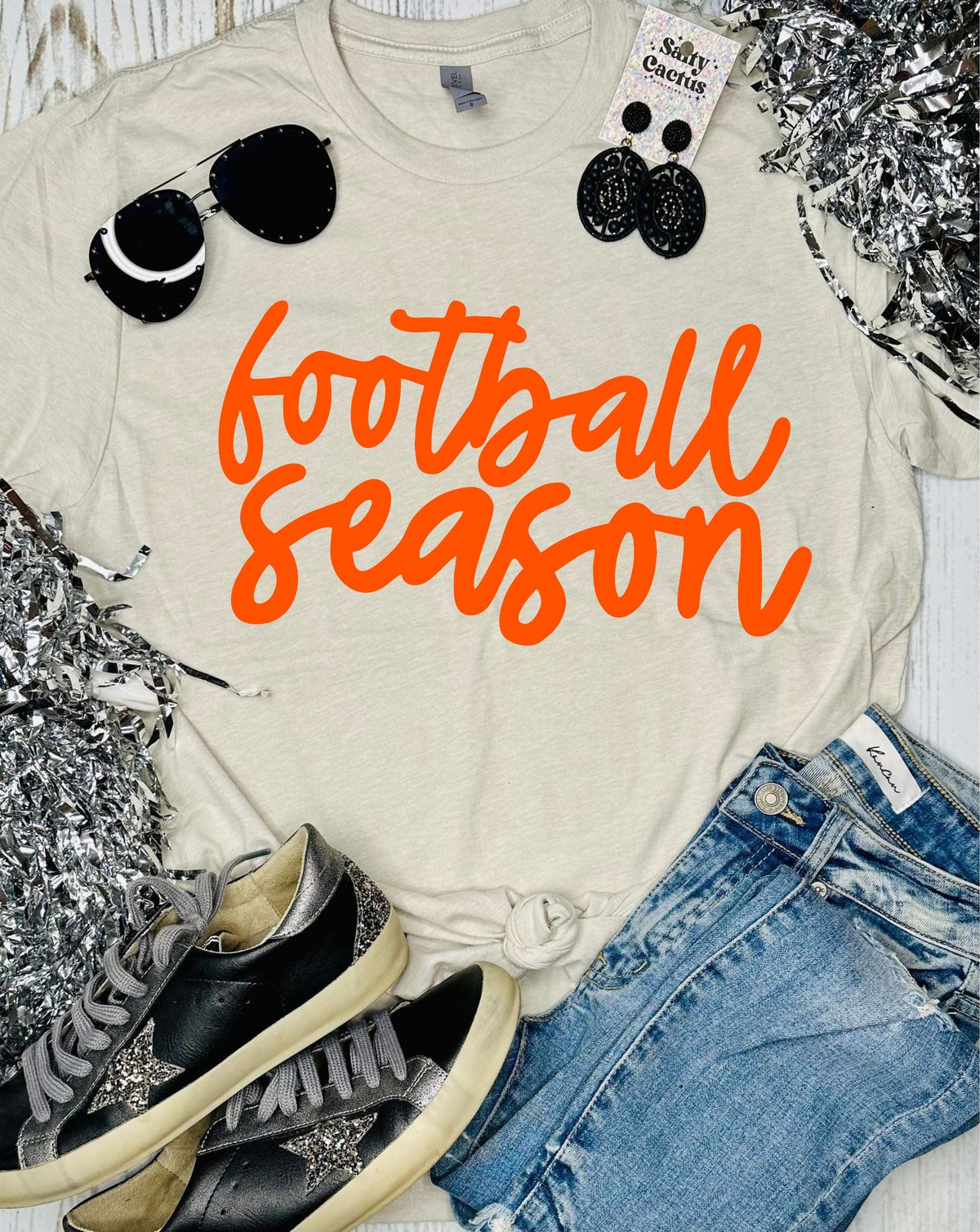 Football Season Colorful Tan Tee