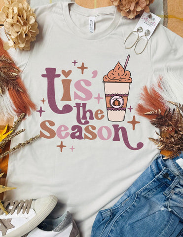 Tis The Season Pumpkin Coffee Tan Tee