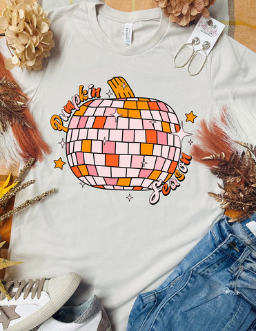 Pumpkin Season Groovy Tan Tee