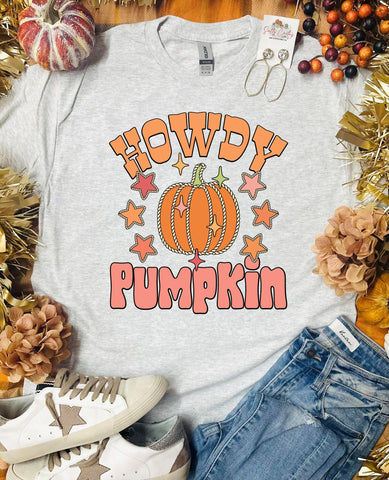 Howdy Pumpkin Rope Ash Grey Tee