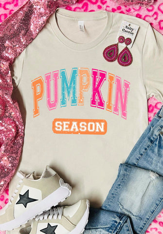 Pumpkin Season Colorful Tan Tee