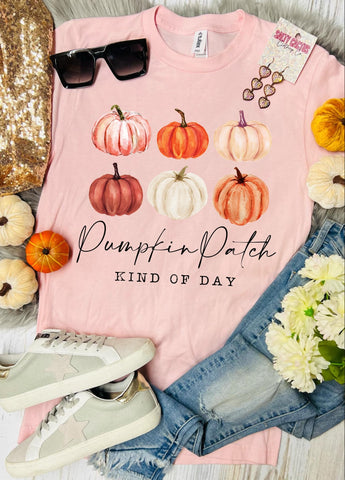 *DTF* Pumpkin Patch Kinda Day Baby Pink Tultex Tee