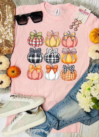 *DTF* Coquette Design Pumpkin Baby Pink Tultex Tee