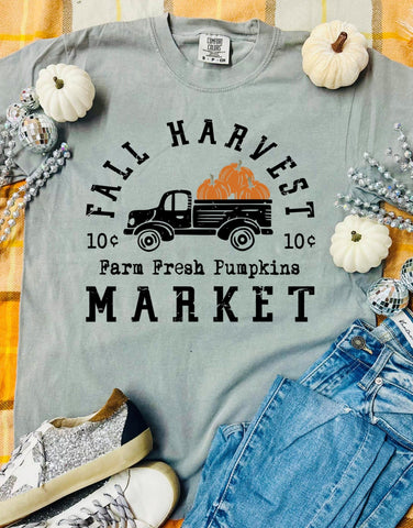 *DTF* Fall Harvest Market Grey Comfort Color