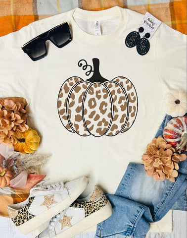 *DTF* Cheetah Pumpkin Natural Ivory Tultex Tee