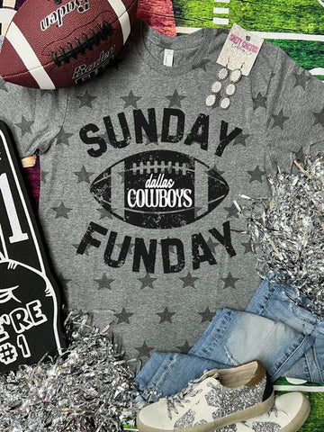 *DTF* Sunday Funday New Custom Team Grey Star Tee