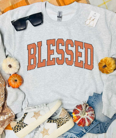 Brown Blessed Ash Grey Sweatshirt