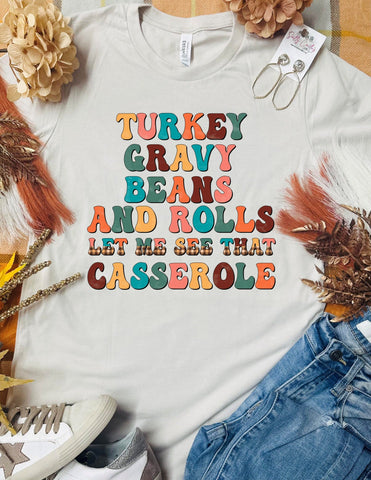 Turkey Gravy Beans Colorful Tan Tee