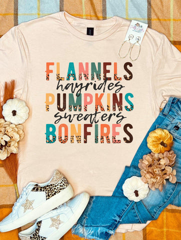 Flannels Colorful Peach Tee