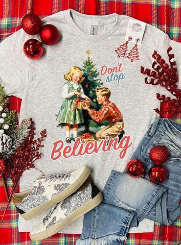 Don't Stop Believing Kids Ash Grey Tee