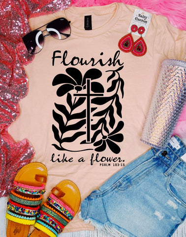 Flourish Peach Tee