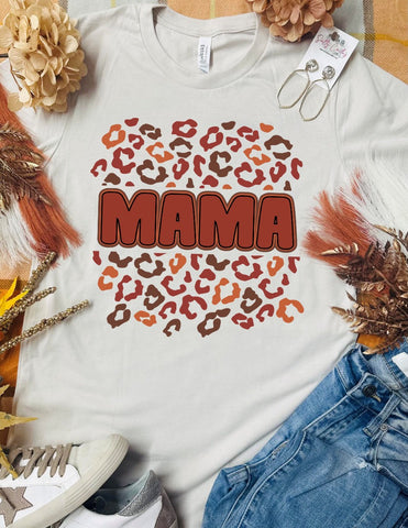 Fall Leopard Print Custom Name Tan Tee