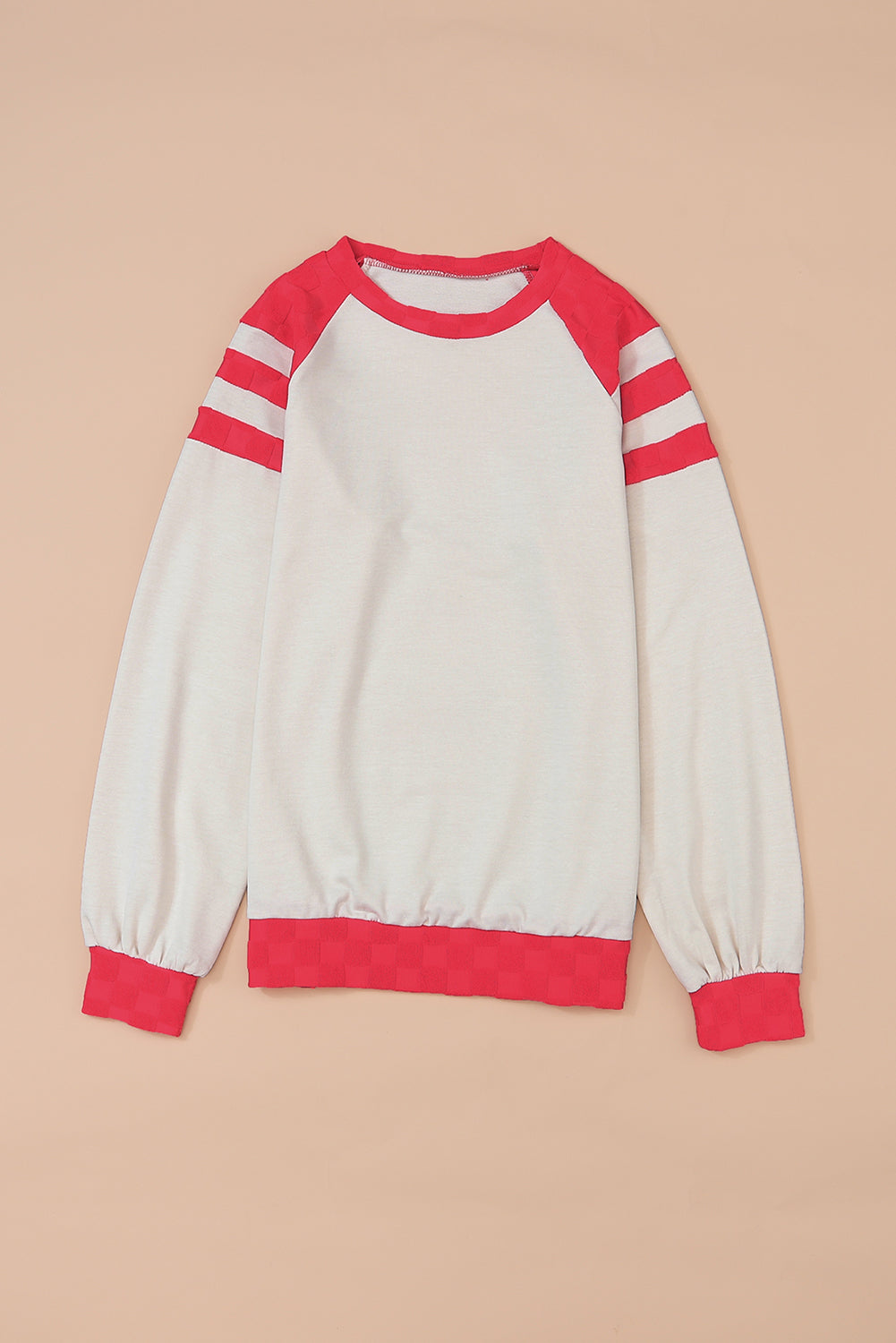 Apricot Color Block Raglan Long Sleeve Top