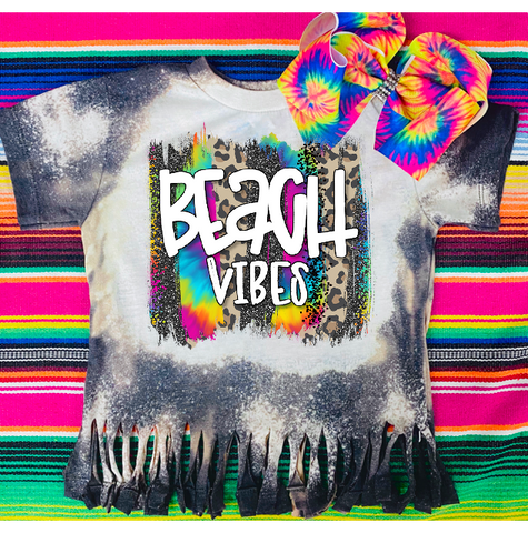 Kids Beach Vibes Fringed Bleached Bella