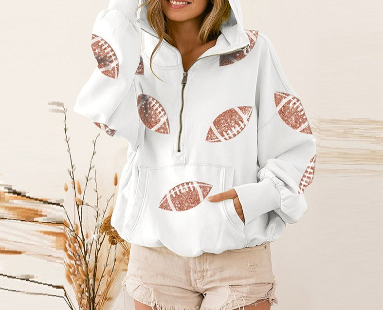 Rugby Sequin Hoodie