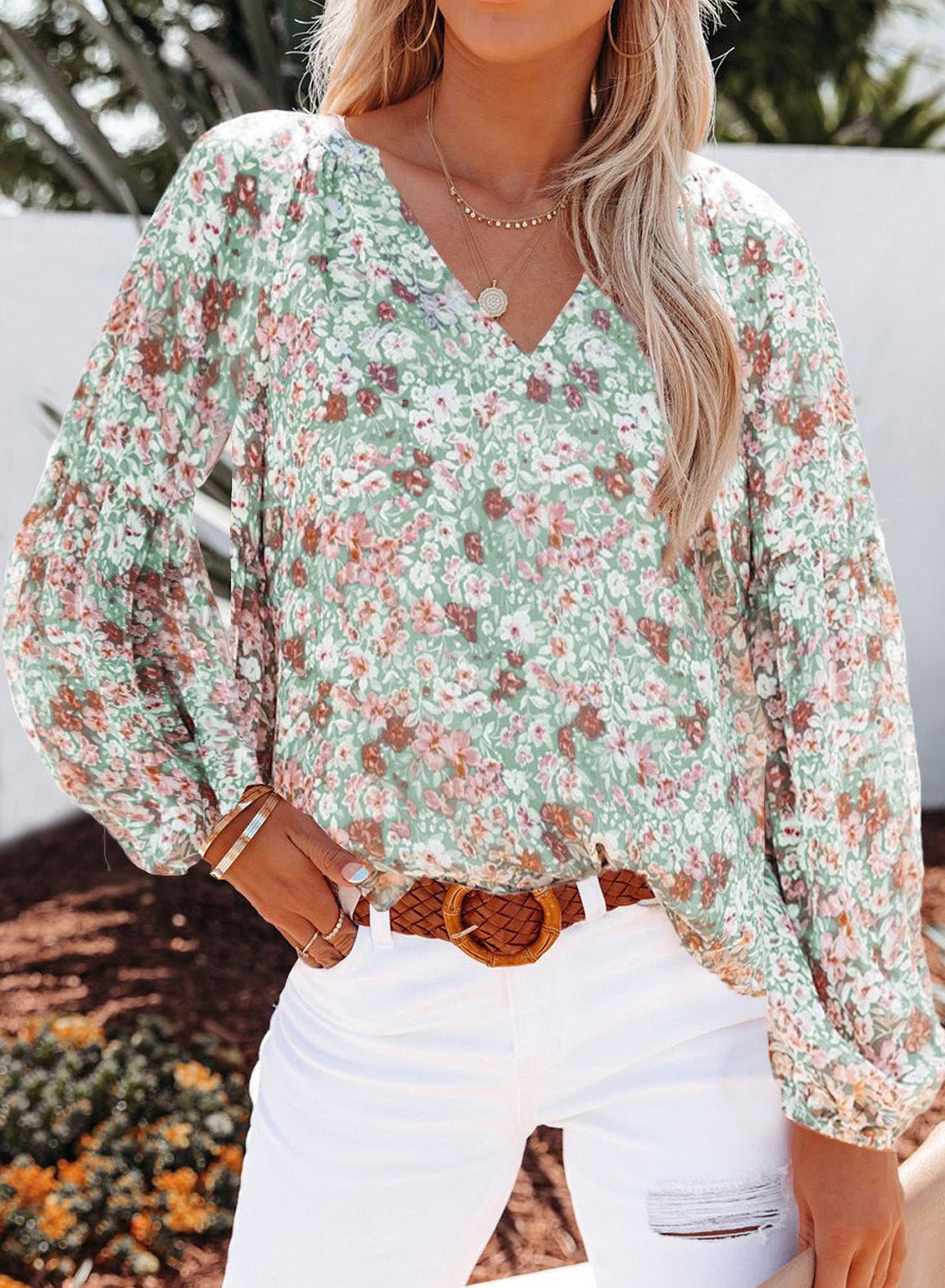 V-neck Chiffon Top