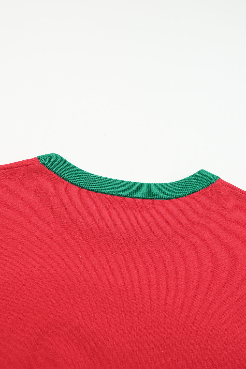 Fiery Red Tinsel Merry & Bright Graphic Contrast Trim Sweater