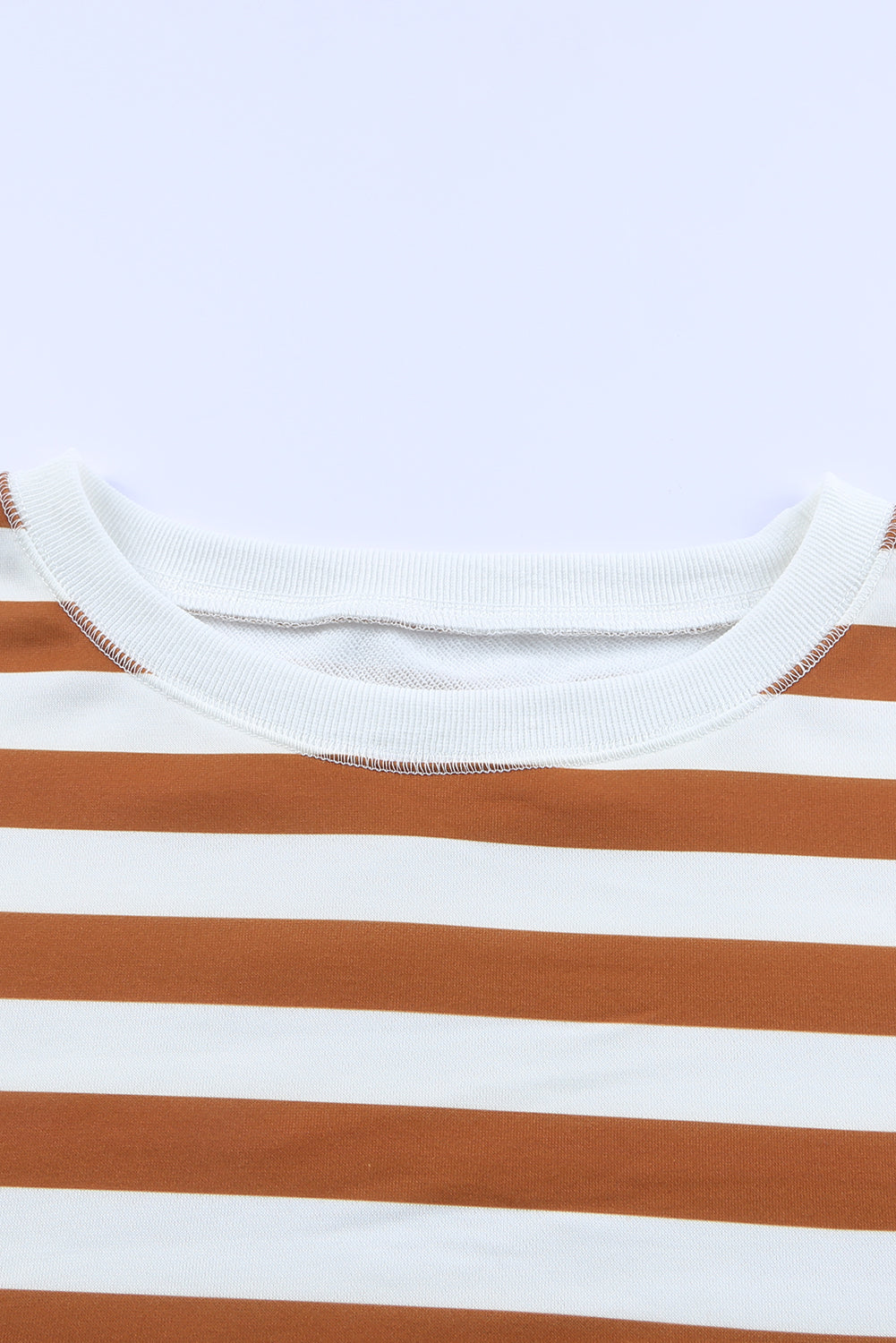 Black Stripe Drop Shoulder Striped Pullover Sweatshirt