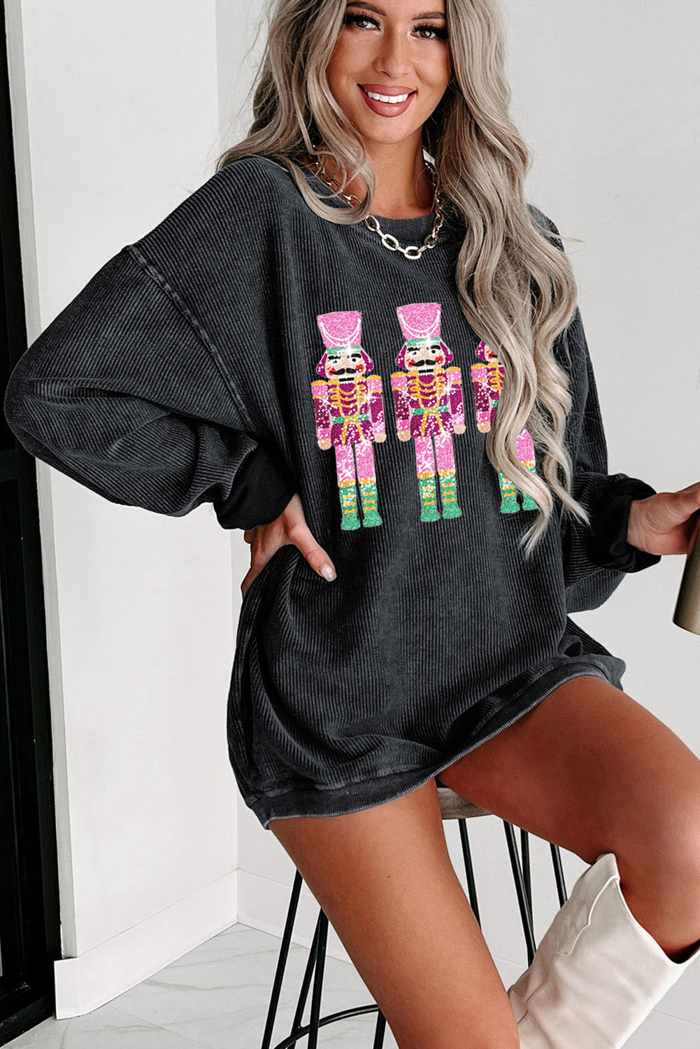 Christmas Sequined Nutcrackers Sweatshirt