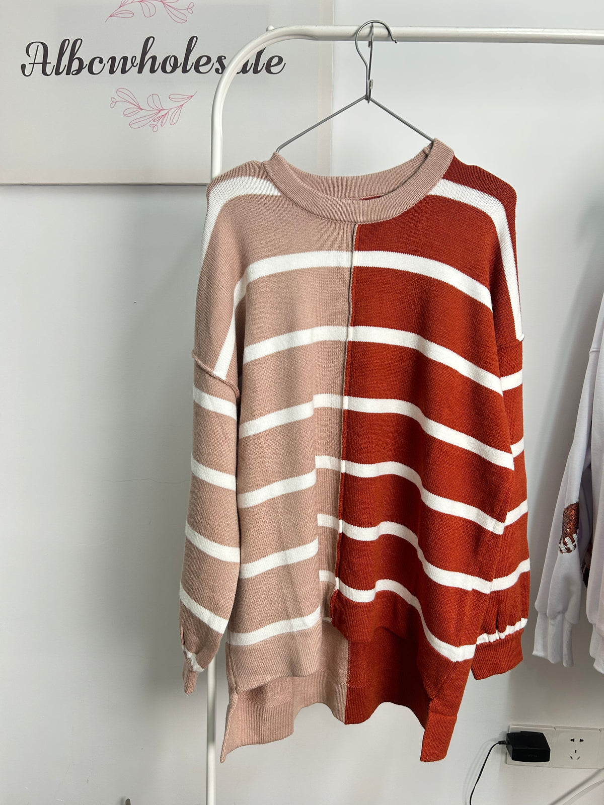 Oversized Contrast Dropped Shoulder Sweater