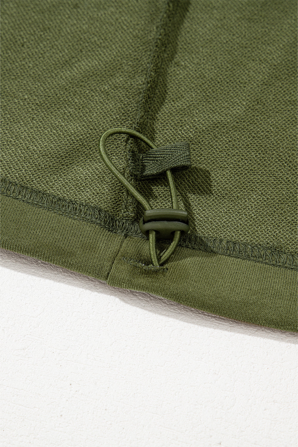 Smoke Green Solid Kangaroo Pocket Half Zipper Oversized Hoodie