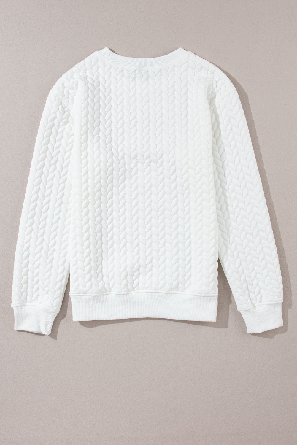 White Merry And Bright Cable Knit Pullover Sweatshirt