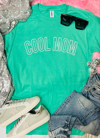 *RTS* Cool Mom Outline Mint Tultex Tee