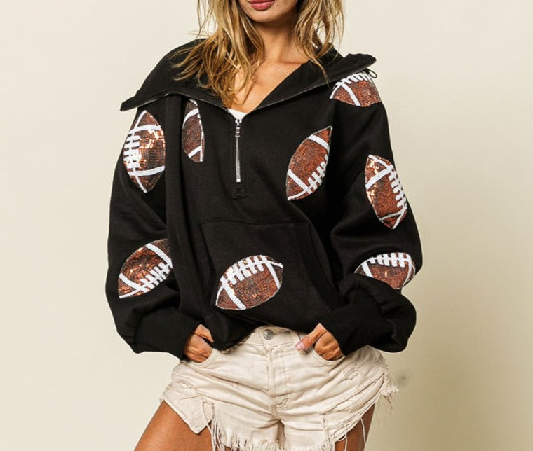 Rugby Sequin Hoodie