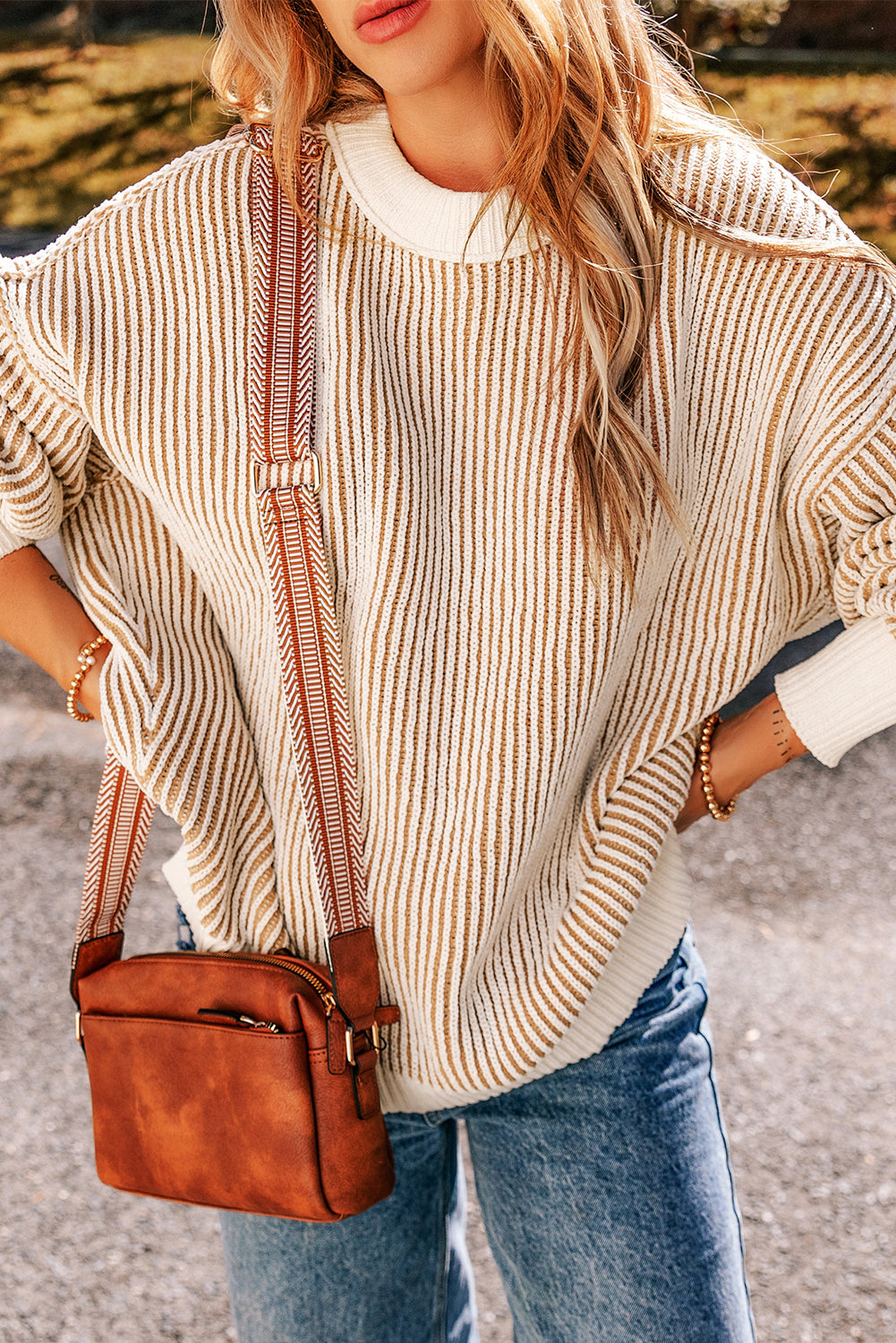 Striped Textured Sweater