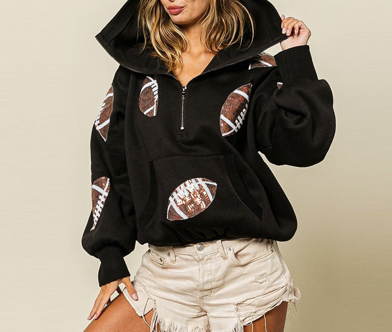 Rugby Sequin Hoodie